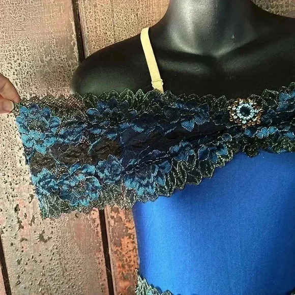 Sapphire Blue Lace & Sparkle Tulle Ballet Ballerina Tutu Dance Costume Dress - Picture 7 of 10